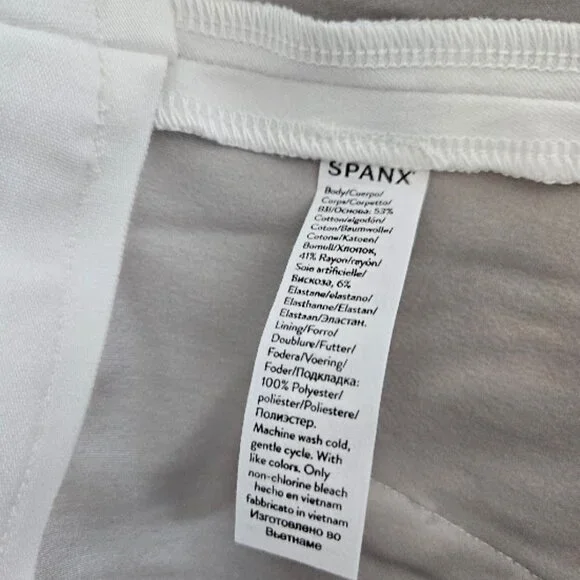 SPANX Women’s White Stretch Tailored Shorts 4'' Size XL  NWT - Picture 7 of 9